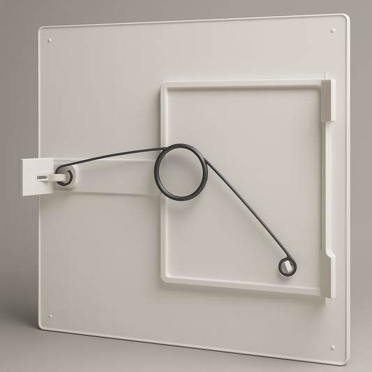 Tegra Pro spring-loaded access panel, matte white ABS drywall cover
