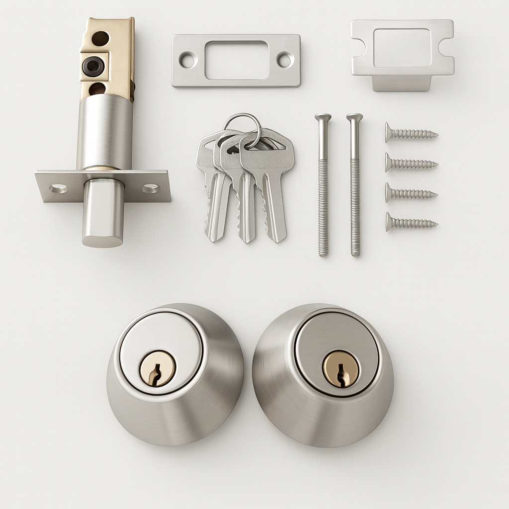 Double Cylinder Deadbolt Lock — Brushed Nickel, Matte Black, Chrome | Keyed Both Sides, Fits Standard Doors