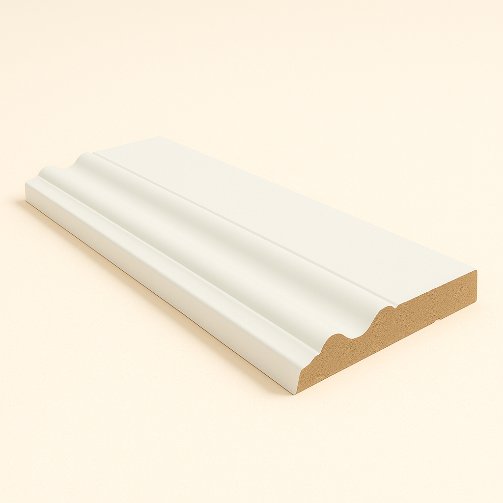 Primed Paulownia Wood Colonial Baseboard