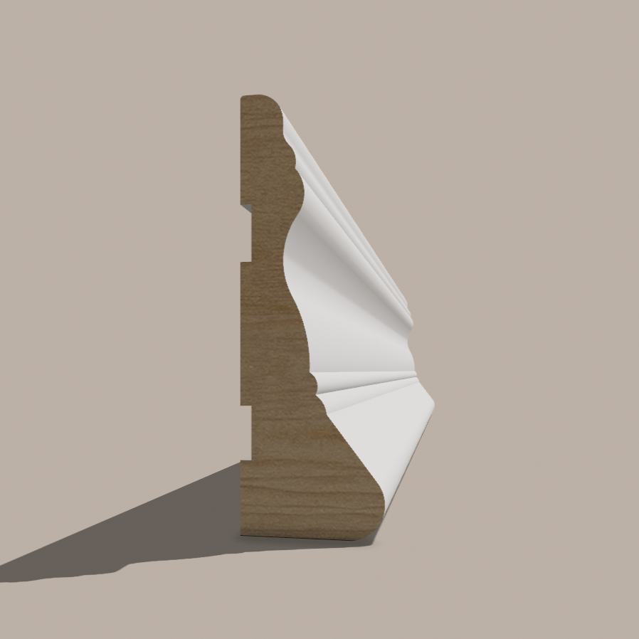 Primed Paulownia Colonial Casing — 2-3/4 in & 3 in Face Width × 7′ Length | Ogee Profile, Paint-Ready Lightweight Hardwood