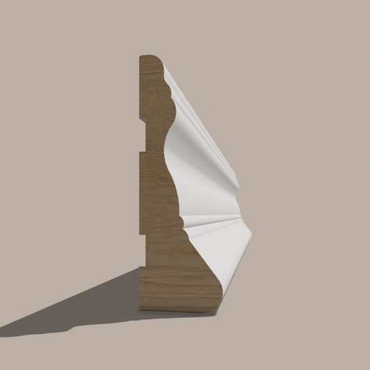 Primed Paulownia Colonial Casing — 2-3/4 in & 3 in Face Width × 7′ Length | Ogee Profile, Paint-Ready Lightweight Hardwood