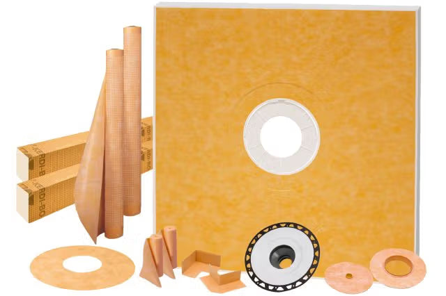 Schluter KERDI-SHOWER-KIT — Pre-Sloped Tray, 2" ABS Flange, No Grate