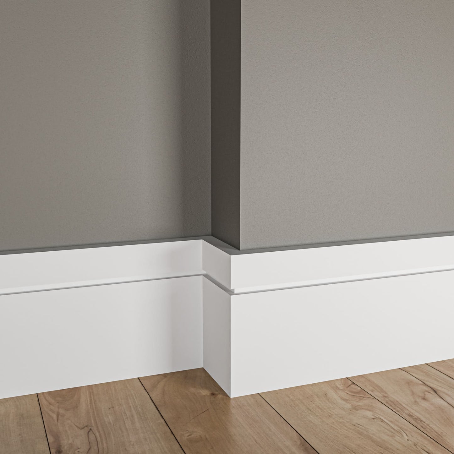 Primed Paulownia Shaker Baseboard — 5-1/2 in Height × 10′ Length | Flat/Square Profile, Lightweight Hardwood, Paint-Ready Trim