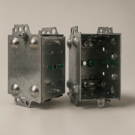 1-Gang Gangable Electrical Box — 3″ × 2″ × 2-1/2″ Galvanized Steel | 12.5 cu. in. Device Box (ETL)