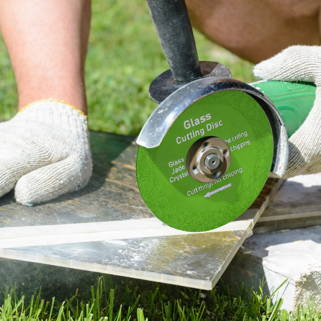 4" Glass Cutting Disc for Angle Grinder | Ultra-Thin Diamond Blade (7/8" Arbor) | Chip-Free Ceramic, Tile, Bottle & Crystal Saw Wheel