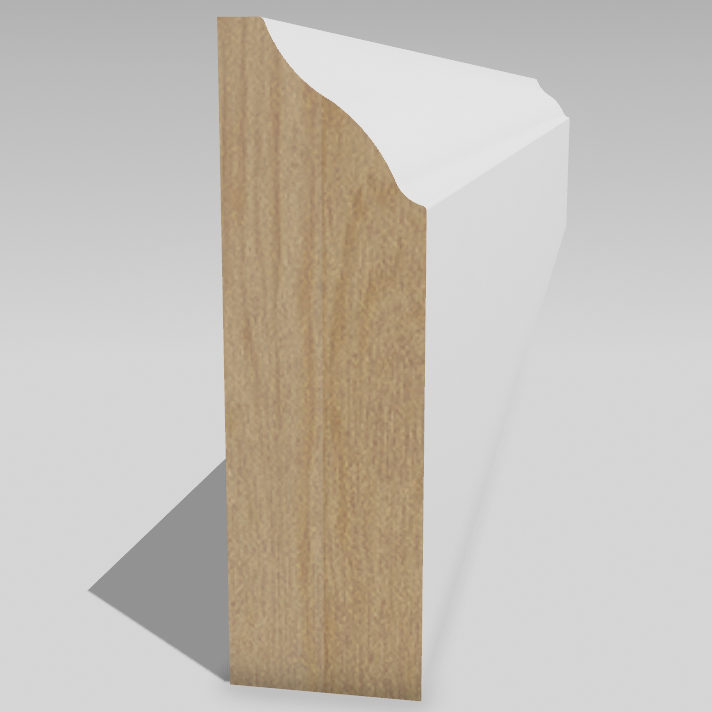 Primed Paulownia Colonial Shoe / Door Stop — 1-1/4 in Height | 7′ or 10′ Lengths | Paint-Ready, Lightweight Hardwood Moulding