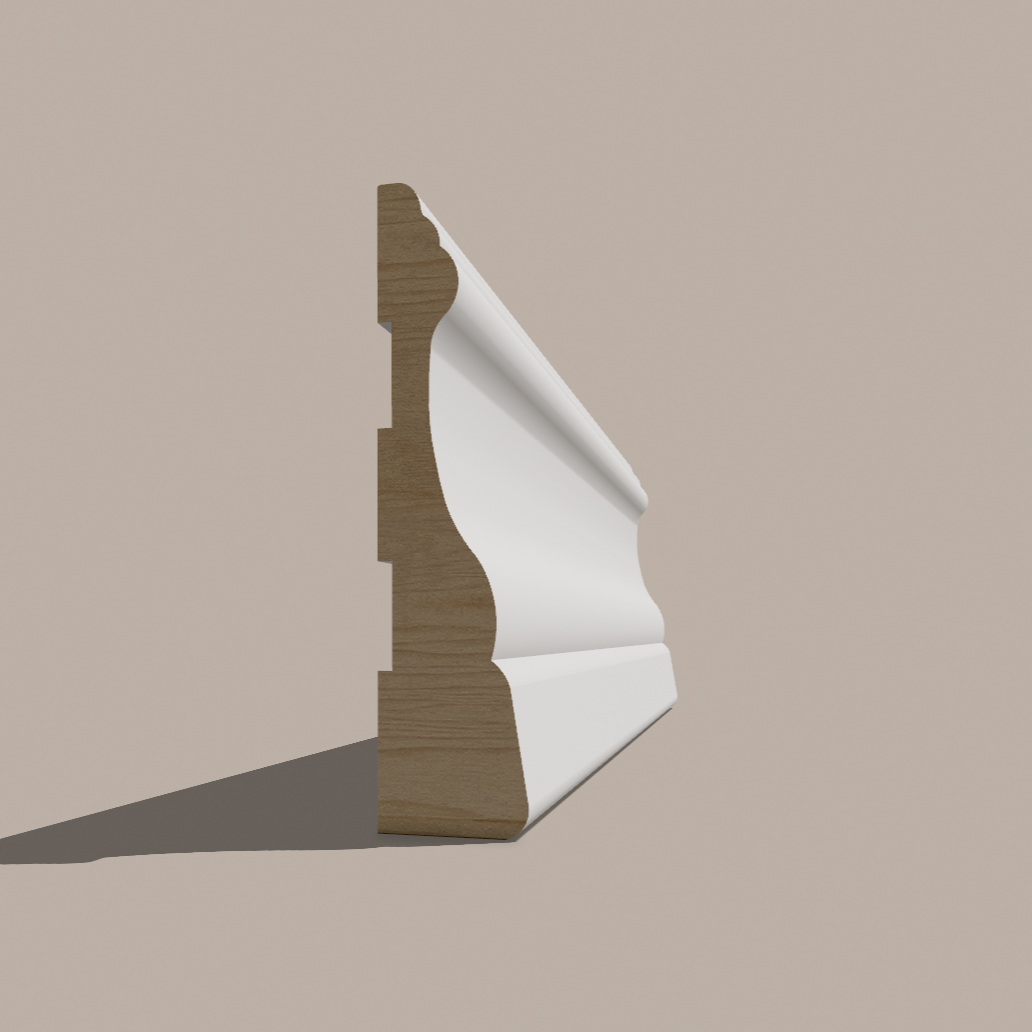 Primed Paulownia Colonial Casing — 2-3/4 in & 3 in Face Width × 7′ Length | Ogee Profile, Paint-Ready Lightweight Hardwood