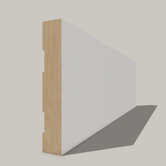 Primed Paulownia Flat Stock Casing — 2-1/2 in & 3 in Face Widths × 7′ Length | S4S (Square Edge), Paint-Ready Lightweight Hardwood