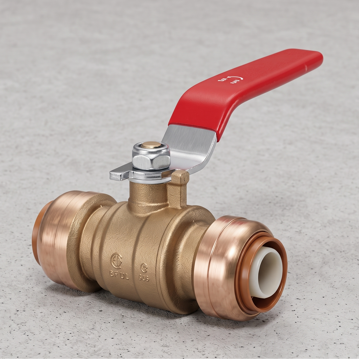 1/2″ Push-Fit Ball Valve — Lead-Free Brass Shut-Off for PEX, Copper & CPVC