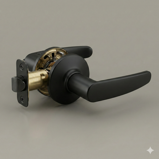 AeroCurve Door Lever | Matte Black & Satin Nickel | Keyed, Privacy, Passage, Dummy | Ergonomic Hollow Core Handle