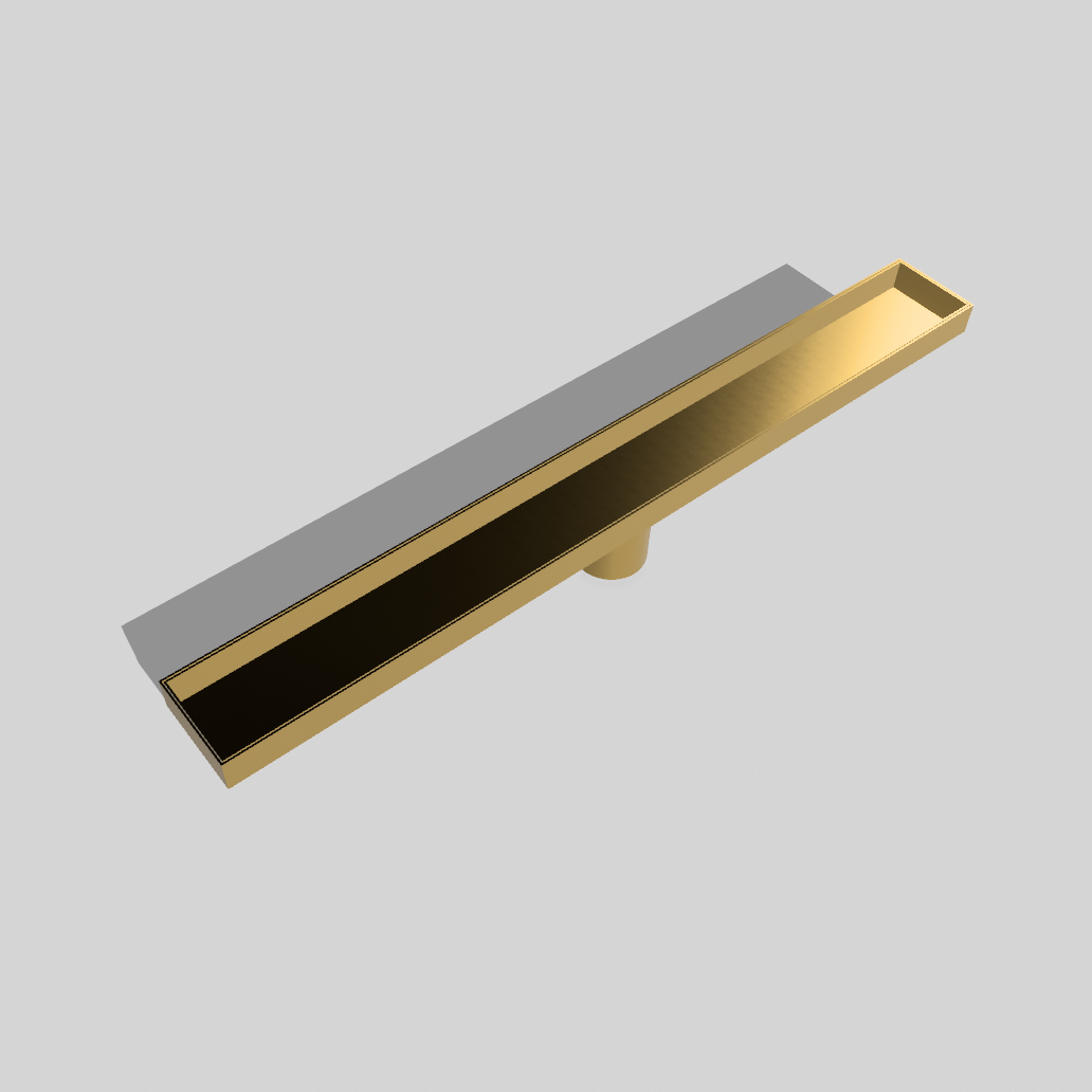 24″ Linear Shower Drain — SUS 304 Stainless, 2″ Outlet | Tile-In or Grate Cover — Brushed Nickel, Matte Black, Brushed Gold