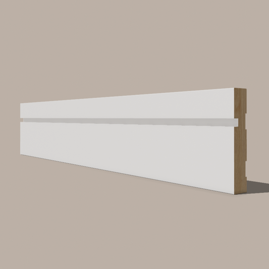 Primed Paulownia Shaker Casing — 3 in Face Width × 7′ Length | Flat/Square Profile, Paint-Ready Lightweight Hardwood