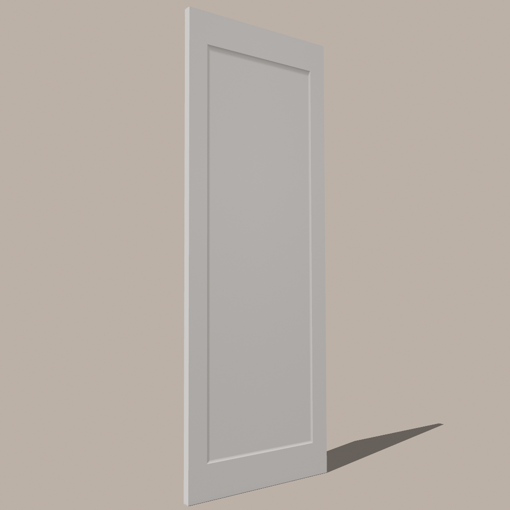 Beveled Shaker 1‑Panel Door – Regular Slab & Pre‑Machined, 78″/80″