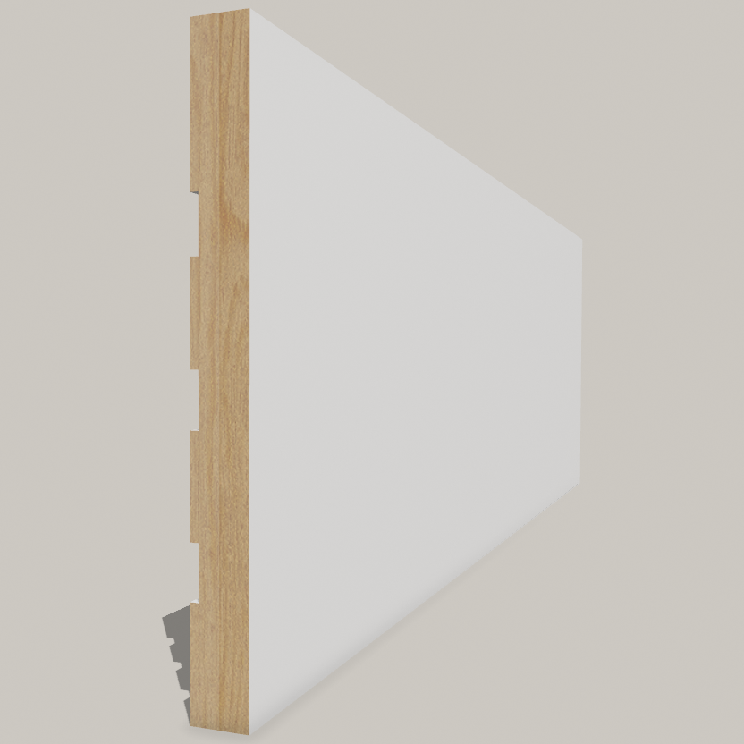 Primed Paulownia Flat Stock Baseboard – Clean, Minimalist Square Edge Moulding