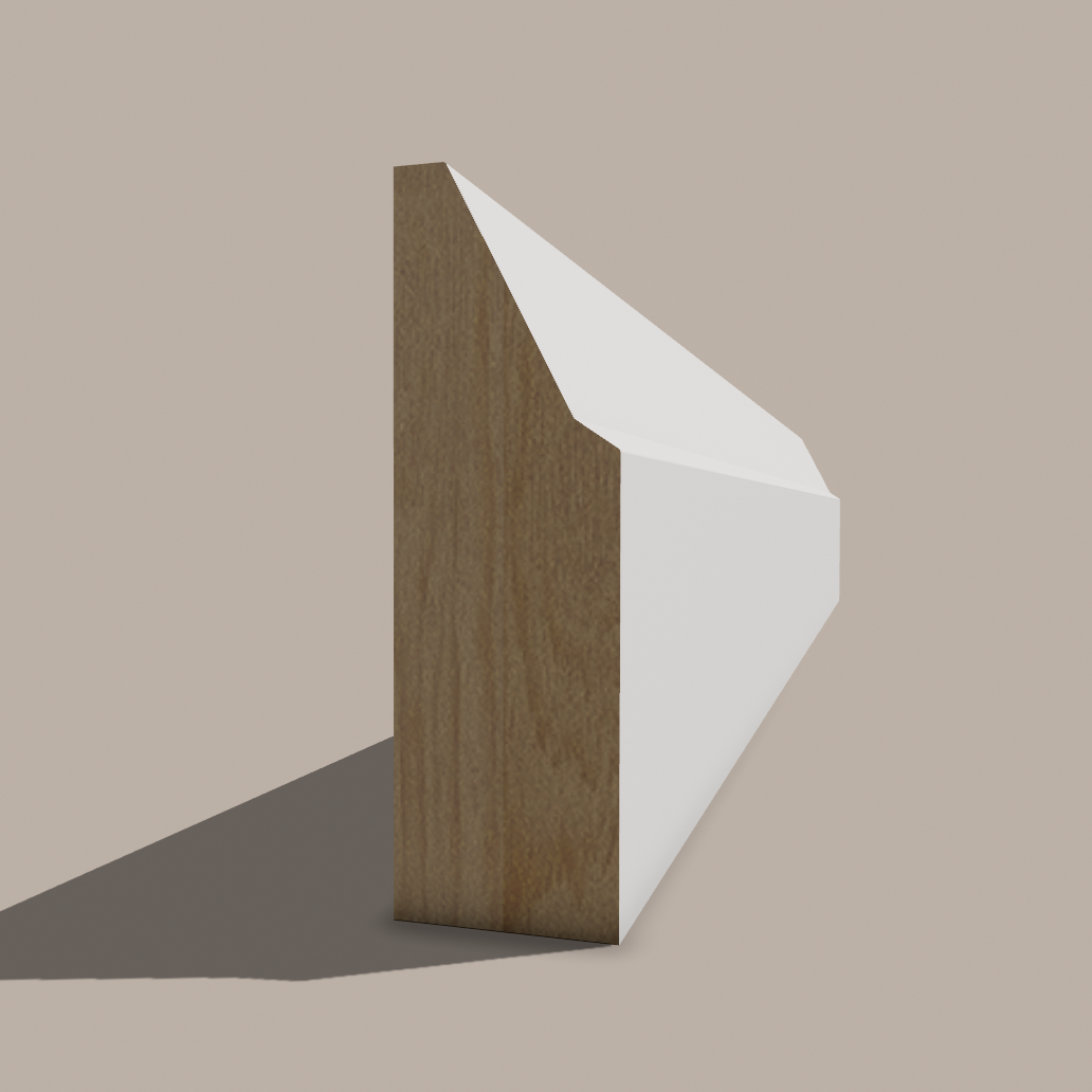 Primed Paulownia Step Bevel Doorstop – Clean Shoe Moulding for Door Frames and Trim Transitions