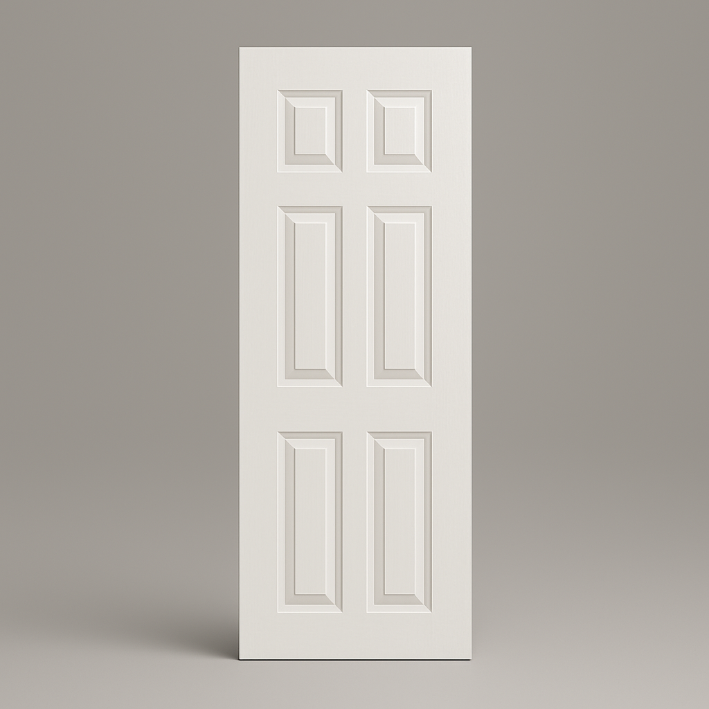 6‑Panel Hollow Core Interior Door – Textured Slab, 78″/90″ Heights