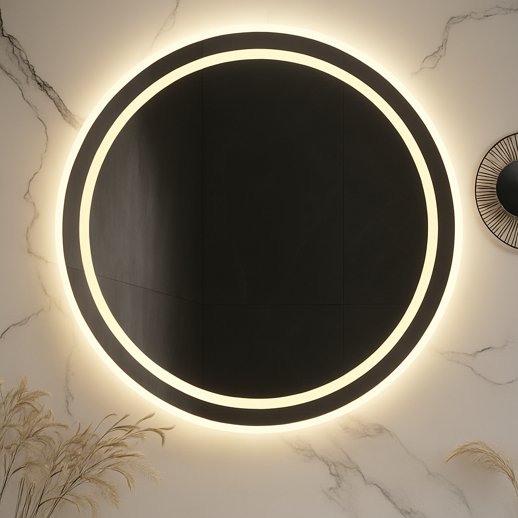 HaloLux Dual-Lit Round LED Vanity Mirror – Backlit + Front Glow | 24–32"