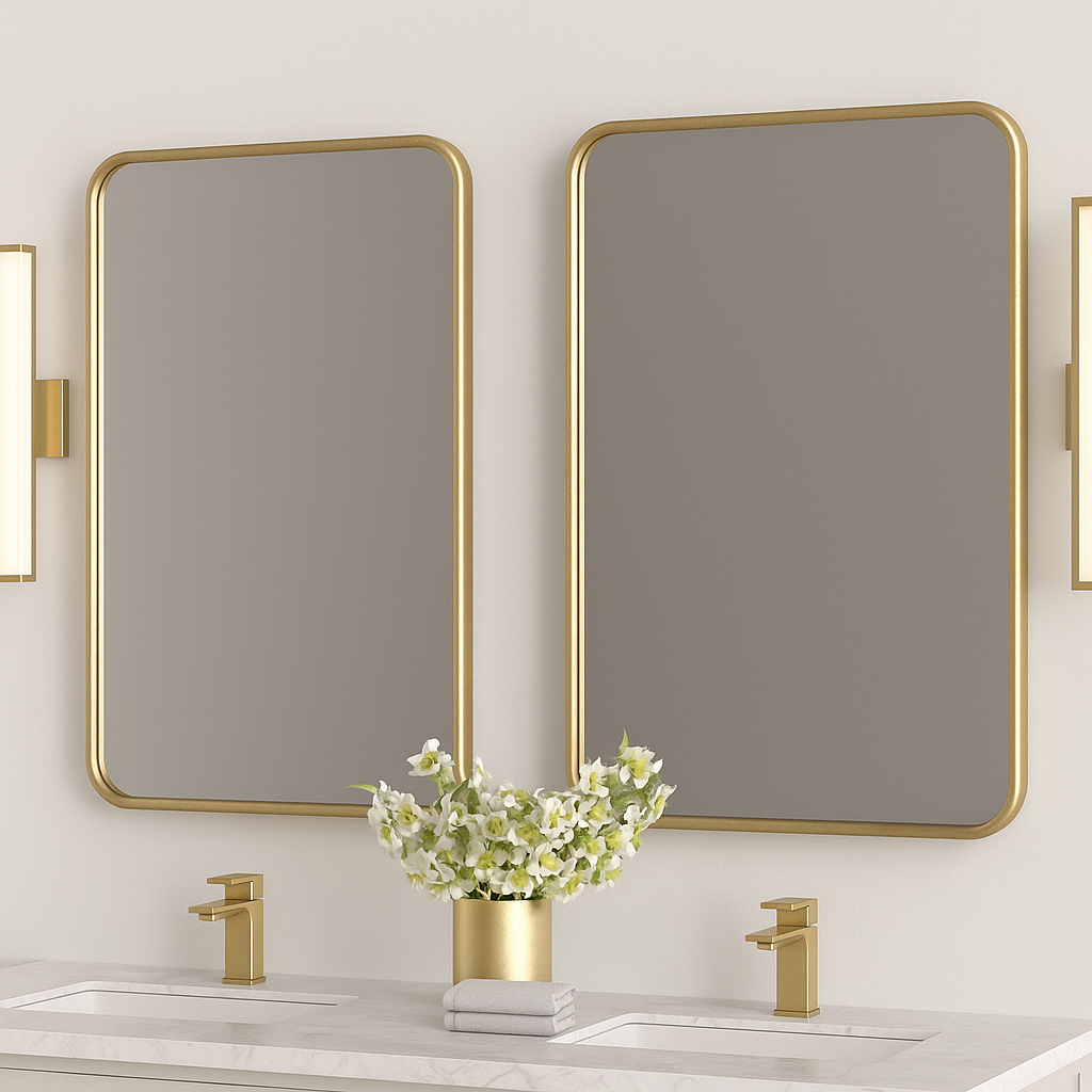 Rectangular Vanity Mirror – Matte Black, Gold, Nickel | 24–48"