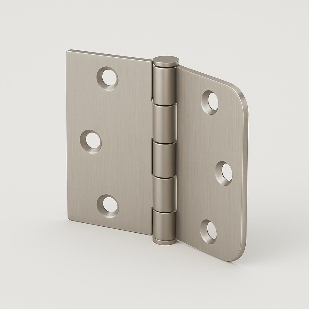 3″ Metal Door Hinge – Brushed Nickel & Matte Black Square & 5/8 Radius