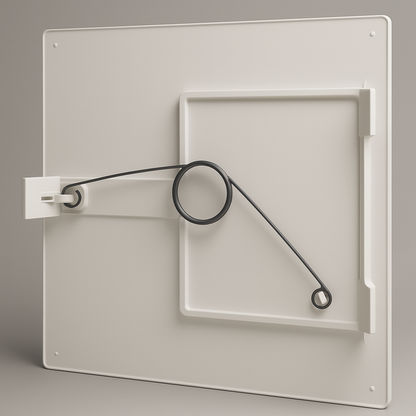 Tegra Pro spring-loaded access panel, matte white ABS drywall cover