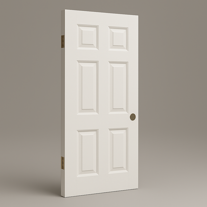 6‑Panel Hollow Core Interior Door – Textured Slab, 78″/90″ Heights
