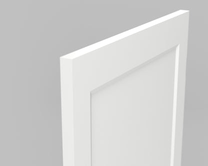 2-Panel Bevelled Shaker Hollow Core Interior Door Slab — Primed White