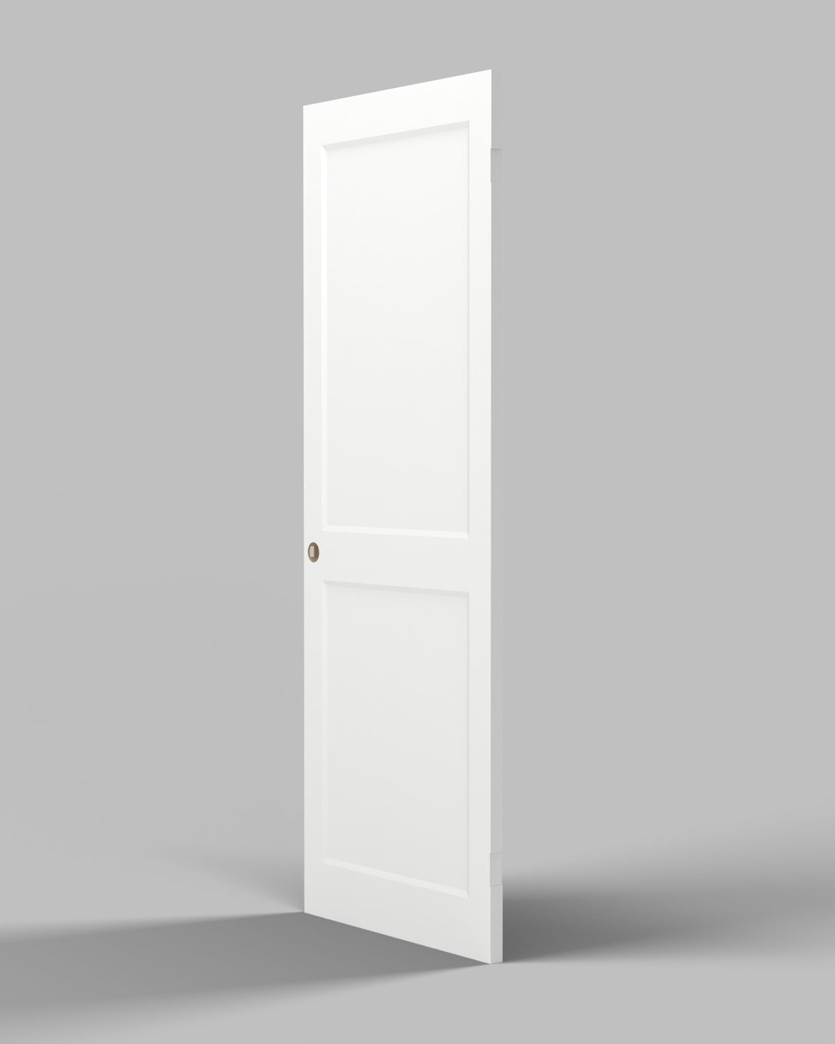 2-Panel Bevelled Shaker Hollow Core Interior Door Slab — Primed White