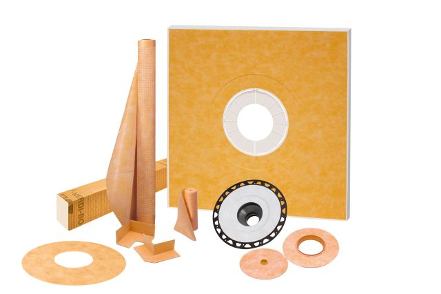 Schluter KERDI-SHOWER-KIT — Pre-Sloped Tray, 2" ABS Flange, No Grate