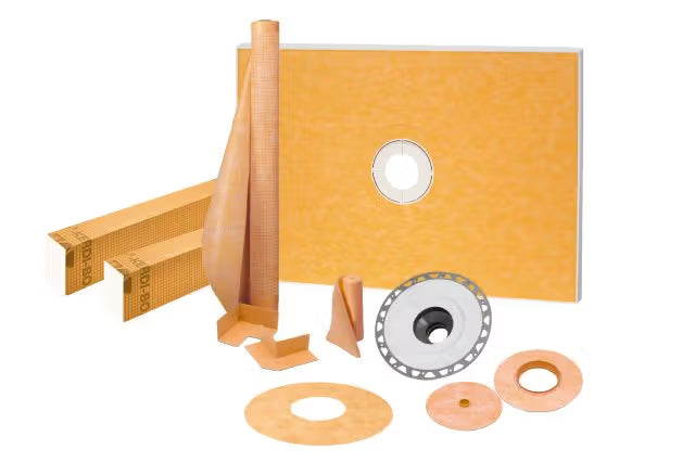 Schluter KERDI-SHOWER-KIT — Pre-Sloped Tray, 2" ABS Flange, No Grate
