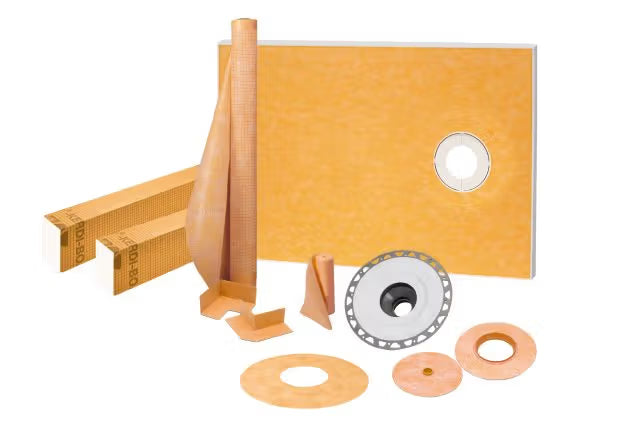 Schluter KERDI-SHOWER-KIT — Pre-Sloped Tray, 2" ABS Flange, No Grate