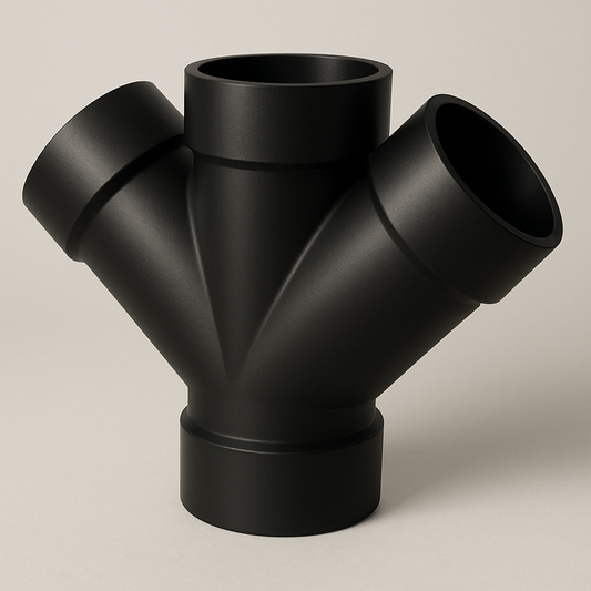 LESSO ABS 45° Double Wye – 1 1/2" Hub x Hub | DWV Pipe Fitting