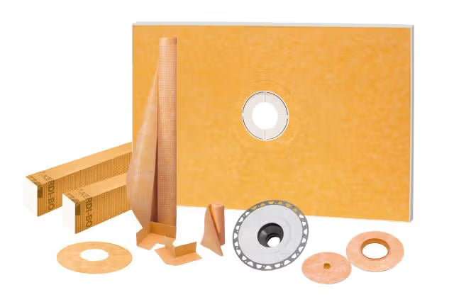 Schluter KERDI-SHOWER-KIT — Pre-Sloped Tray, 2" ABS Flange, No Grate