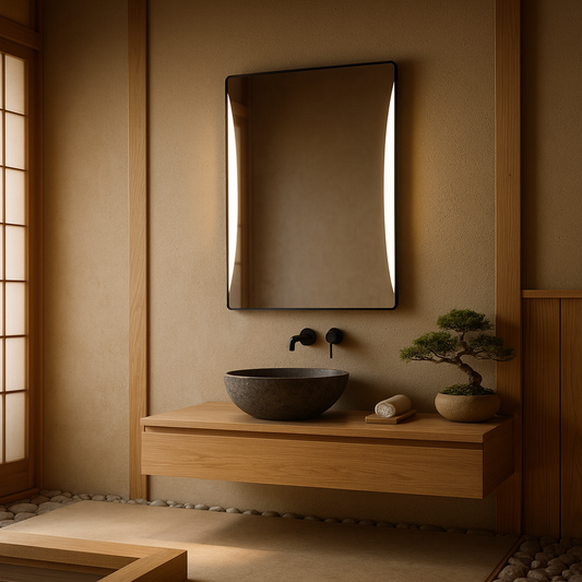 LED Bathroom Mirror with Aluminum Frame — Matte Black or Brushed Nickel | 3-Color (3000K/4000K/5000K), Dimmable, Anti-Fog, Touch & Memory — Multiple Sizes