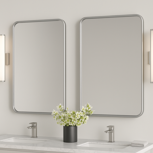 Rectangular Vanity Mirror – Matte Black, Gold, Nickel | 24–48"