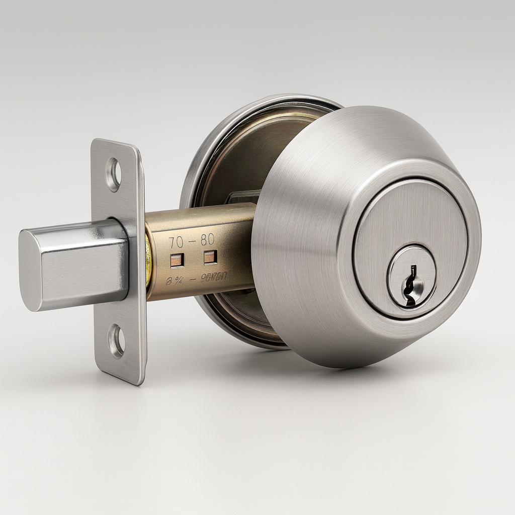Single Cylinder Deadbolt — Satin Nickel, Chrome, Matte Black | ANSI/BHMA Grade 3, Re-Keyable KW1, Adjustable Latch 2-3/8" or 2-3/4"