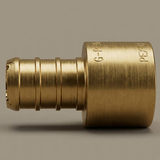 1/2" Brass PEX × Female Sweat Adapter — F1807 to Copper, Lead-Free