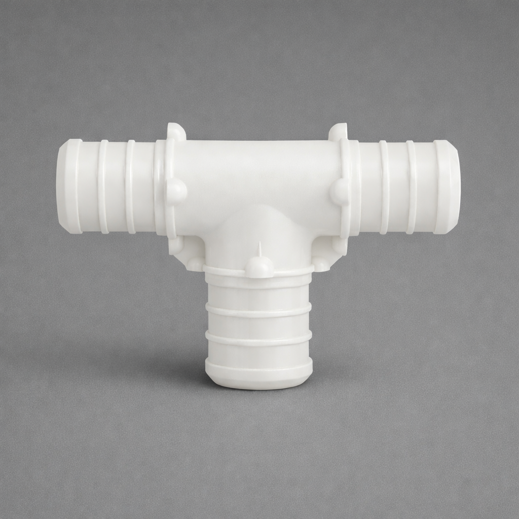 Poly Alloy PEX Tee Fitting (Plastic) | 1/2″, 3/4″, 1″ & Reducing Sizes | ASTM F2159 Crimp | Corrosion-Free PPSU