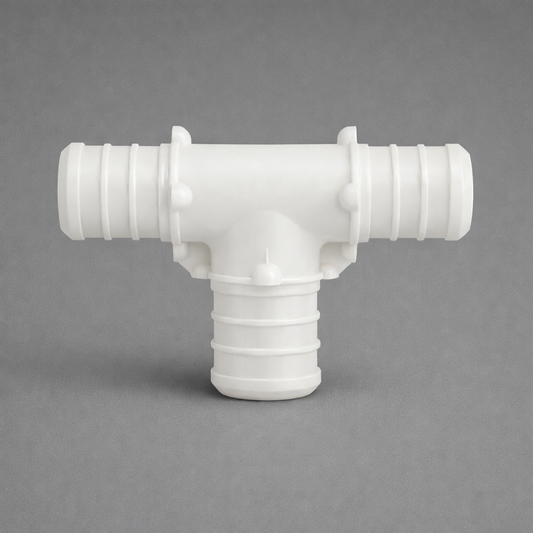 Poly Alloy PEX Tee Fitting (Plastic) | 1/2″, 3/4″, 1″ & Reducing Sizes | ASTM F2159 Crimp | Corrosion-Free PPSU