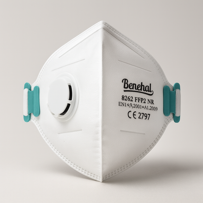 Benehal FFP2 NR Foldable Dust Mask — EN 149:2001+A1:2009, CE 2797 | 4-Layer Nonwoven, Adjustable Nose Clip (10/Box)