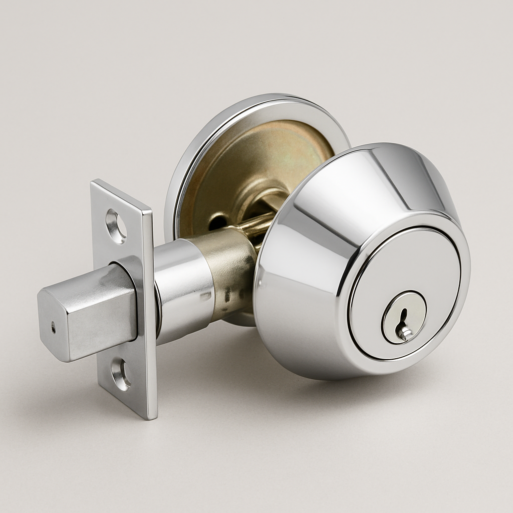 Single Cylinder Deadbolt — Satin Nickel, Chrome, Matte Black | ANSI/BHMA Grade 3, Re-Keyable KW1, Adjustable Latch 2-3/8" or 2-3/4"