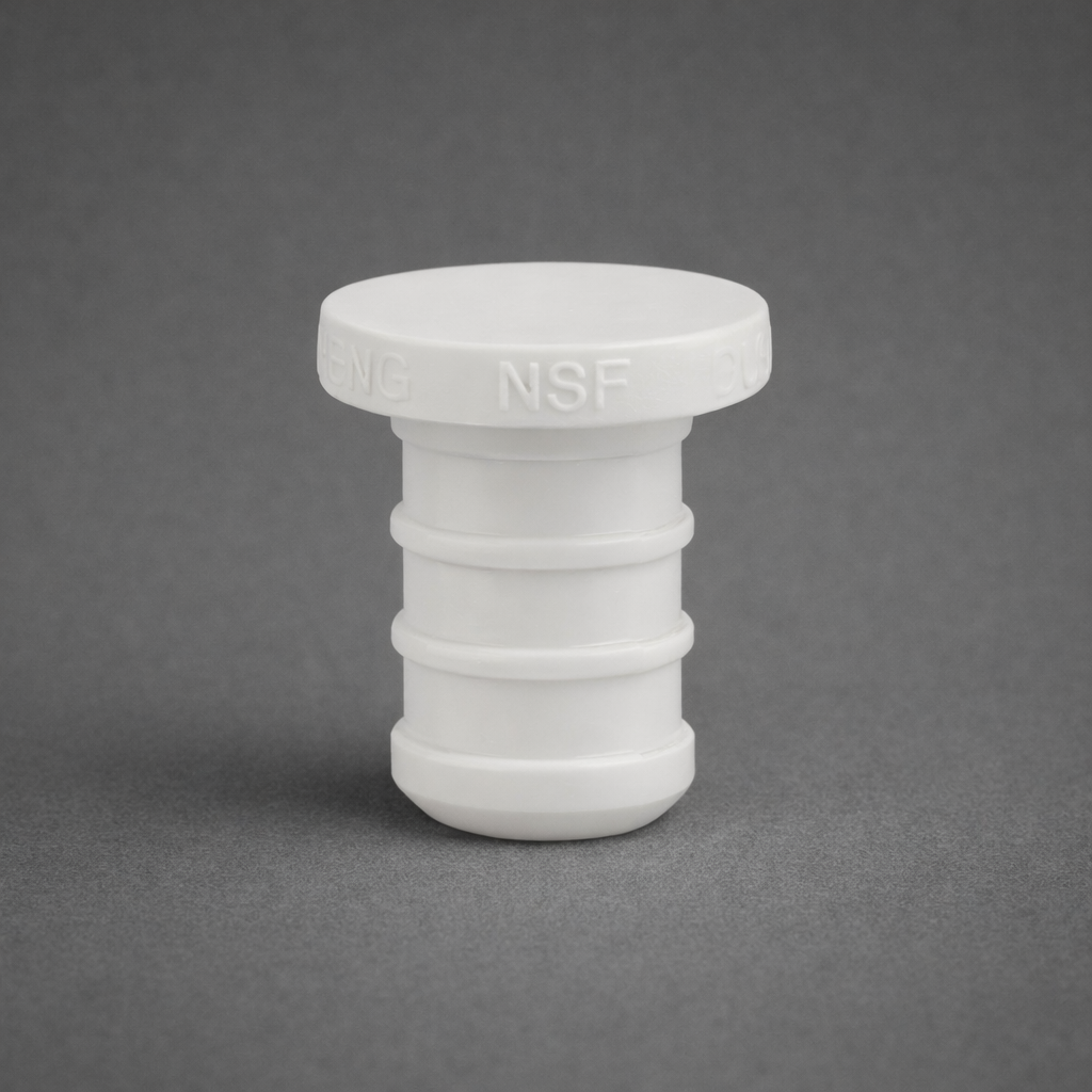 Poly Alloy PEX Plug End Cap | 1/2″ & 3/4″ | PPSU Plastic Crimp | ASTM F2159 & CSA B137.5 | Pressure Test Termination
