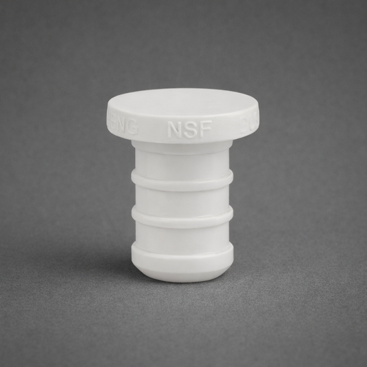 Poly Alloy PEX Plug End Cap | 1/2″ & 3/4″ | PPSU Plastic Crimp | ASTM F2159 & CSA B137.5 | Pressure Test Termination