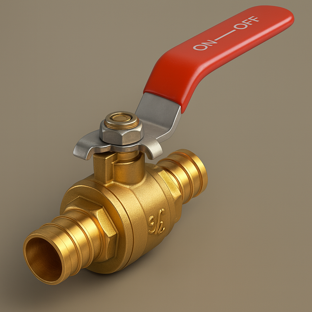 1/2″ PEX Ball Valve | Forged Lead-Free Brass | Full Port Shut-Off | Quarter-Turn Crimp Fitting