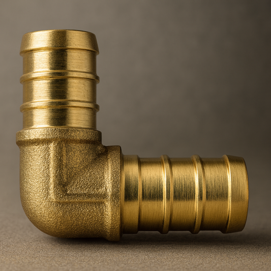 Brass PEX 90° Elbow Fitting (Crimp F1807) | 1/2″, 3/4″, 1″ & Reducing Sizes | Lead-Free DZR | Corner Coupler