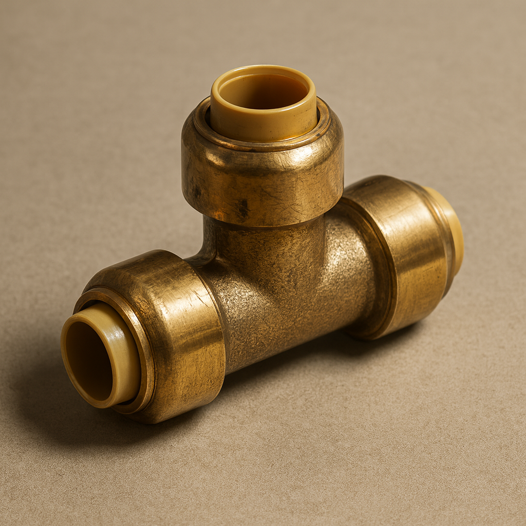 Brass Push Fit Tee
