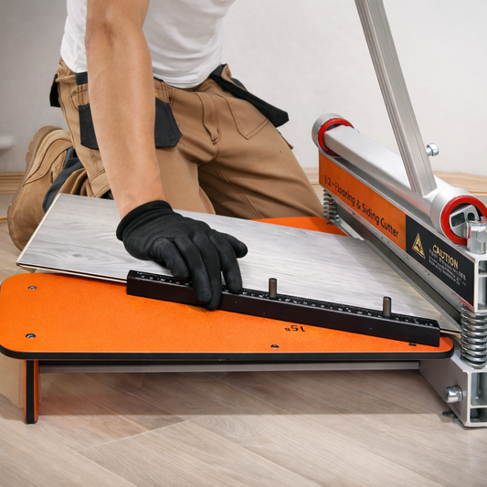 13″ Laminate & Vinyl Floor Cutter | Cuts SPC, LVP, WPC & Engineered Wood | One-Step Angle Guide (0-45°) | Dust-Free Guillotine