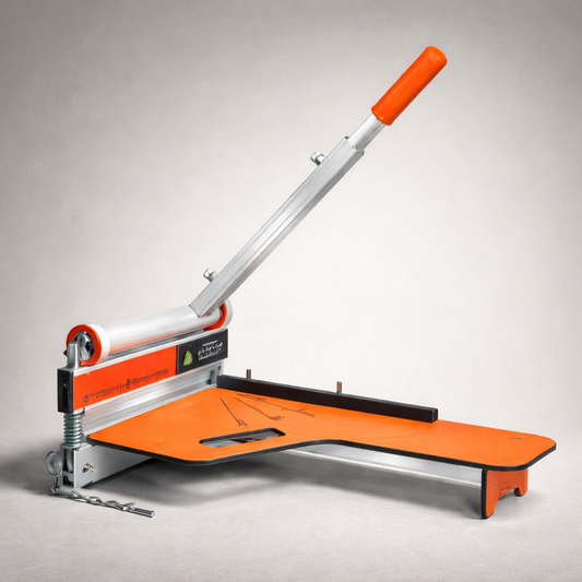 13″ Laminate & Vinyl Floor Cutter | Cuts SPC, LVP, WPC & Engineered Wood | One-Step Angle Guide (0-45°) | Dust-Free Guillotine