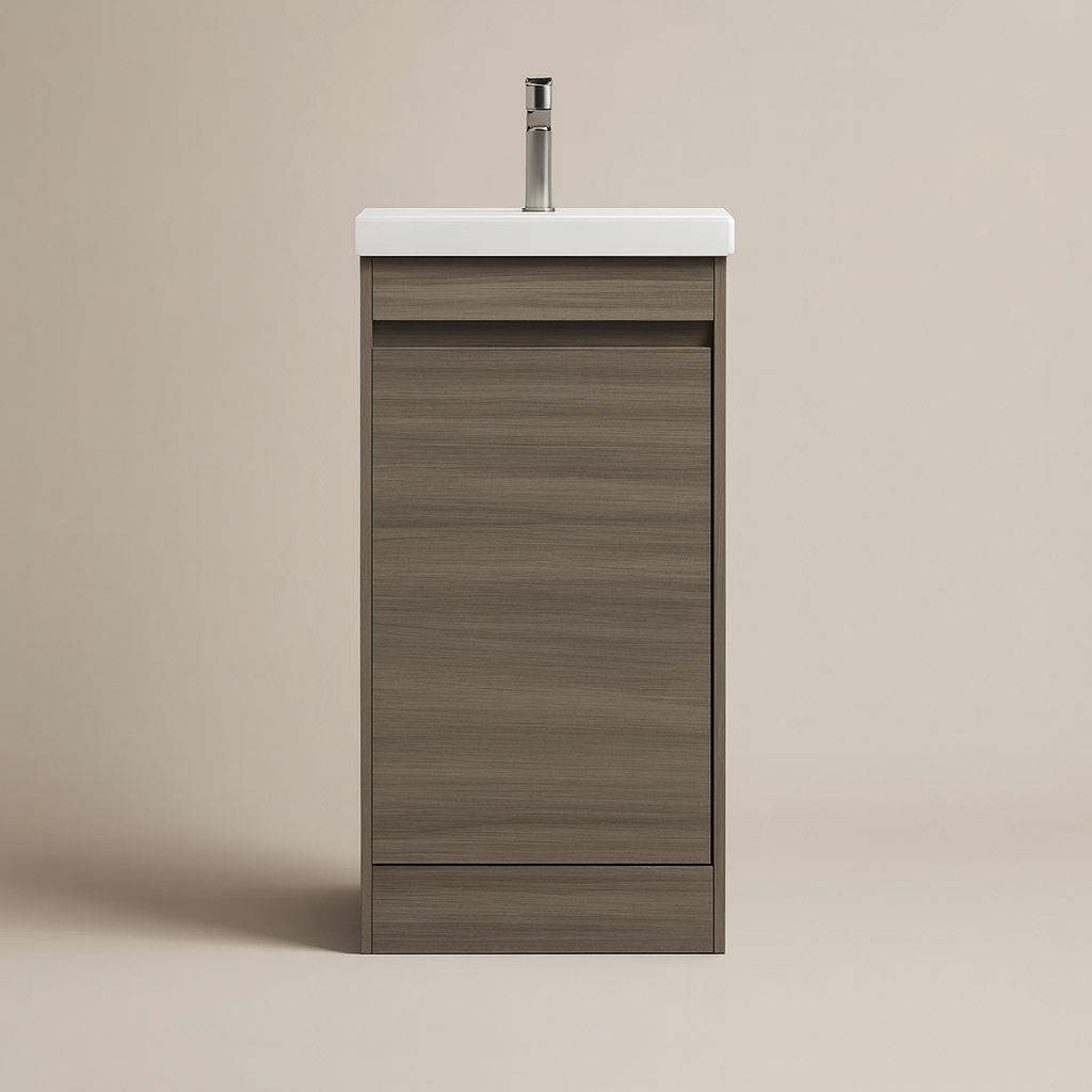 Arcava 16" Powder Room Bathroom Vanity with Ceramic Sink Top — Handleless