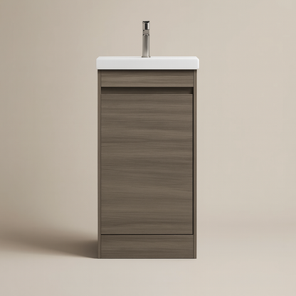 Arcava 16" Powder Room Bathroom Vanity with Ceramic Sink Top — Handleless