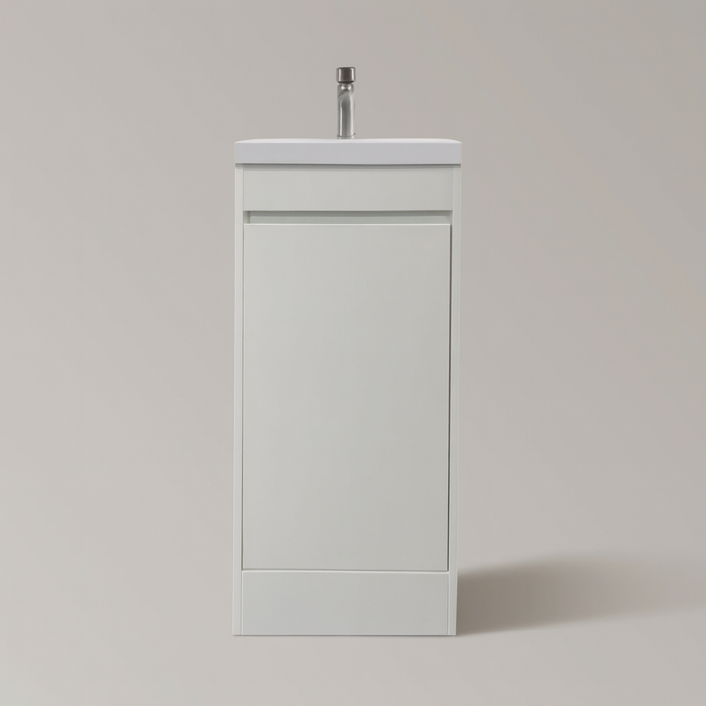 Arcava 16" Powder Room Bathroom Vanity with Ceramic Sink Top — Handleless